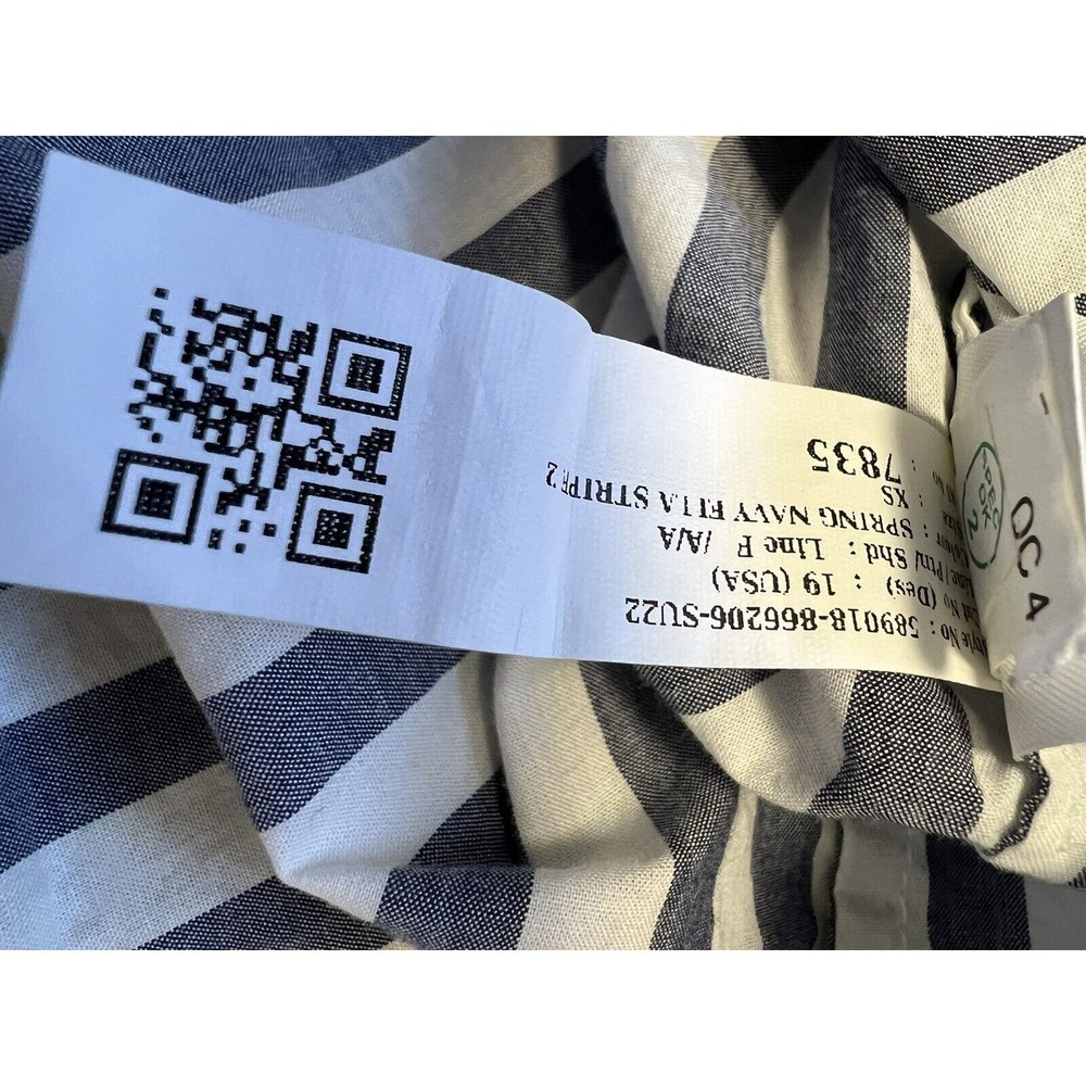 Banana Republic‎ Women XS Button Blouse Dress Shirt ‘spring Navy Ella Stripe’ - Picture 8 of 10